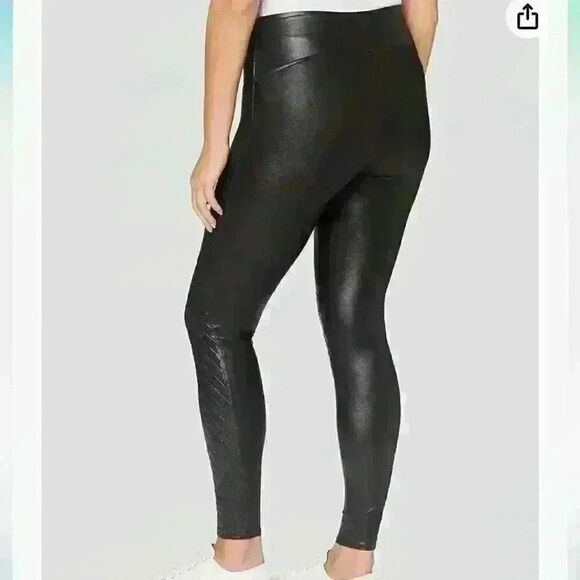 Spanx Quilted Faux Leather Leggings - Picture 2 of 6
